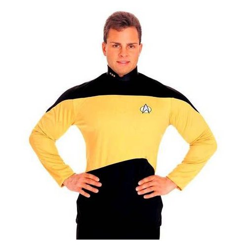Star Trek Next Generation Gold Shirt Adult Size S - Click Image to Close